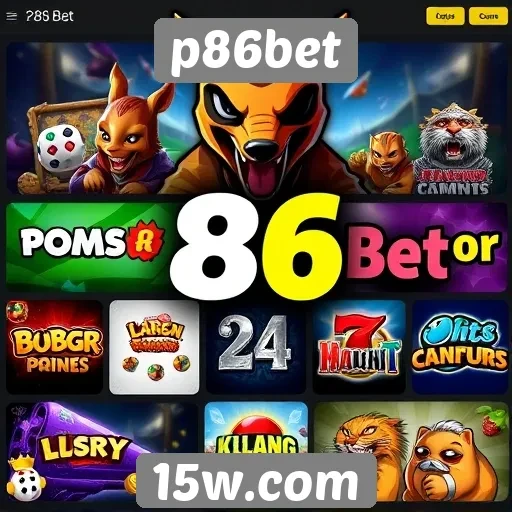 Variedade de jogos disponíveis em p86bet